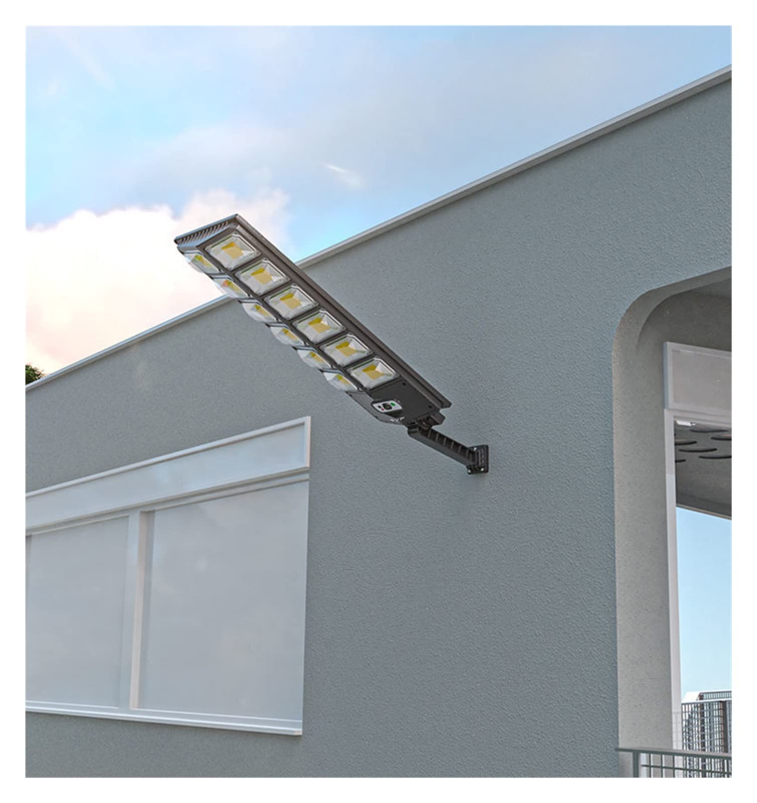 Zewnętrzna lampa solarna, Zewnętrzne lampy słoneczne 3 tryby Zdalne sterowanie Led Solar Street Light 720 LEDs Wodoodporna lampa ogrodowa do domu i podwórka