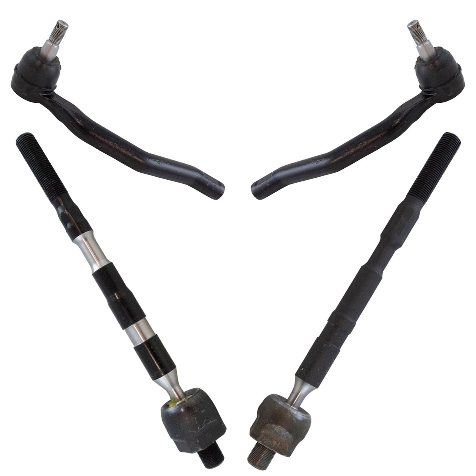 Front Inner and Outer Tie Rod Set 4 Piece Compatible with 2011-2017 Nissan Quest