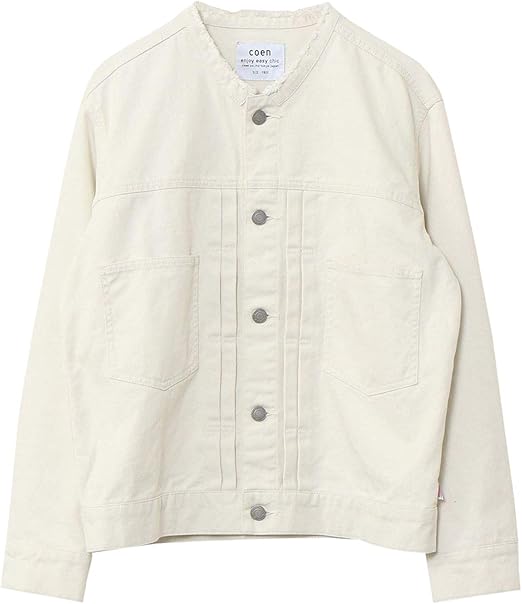 Amazon コーエン Usaコットン デニム ノーカラー Gジャン ホワイト デニムジャケット 76606020023 2100 レディース ナチュラル 21 Free Size コート ジャケット 通販