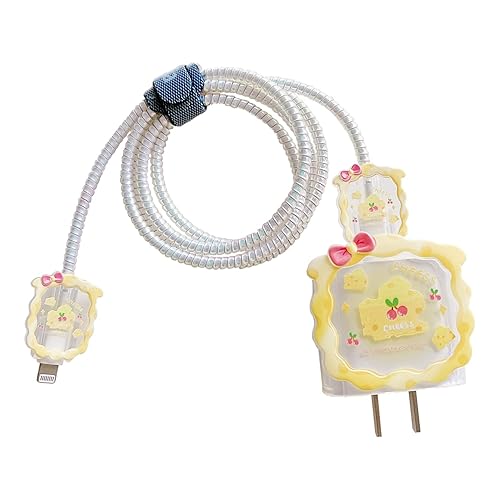 Miniatura 9 de Tospania Bonito protector de cable de bricolaje, compatible con iPhone 20 W adaptador de corriente USB-C y cable Lightning, tamaño 13