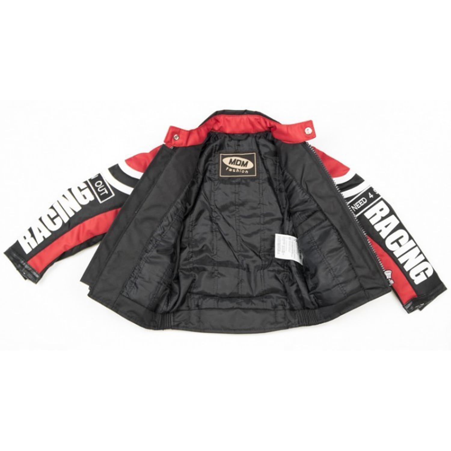 MDM Chaqueta Racing para niños en rojo, chaqueta de moto textil