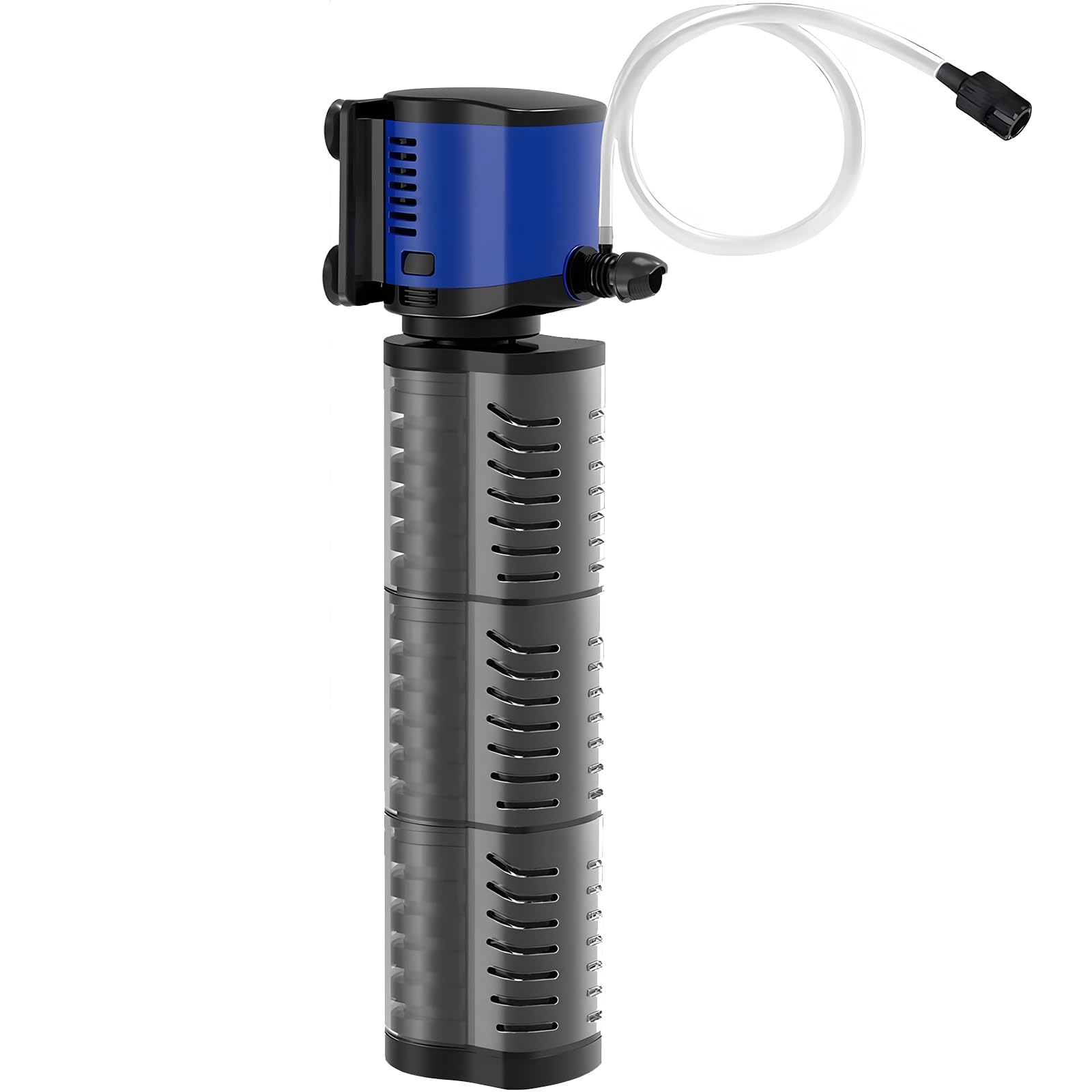 Fish Tank Filter Pump, 1000L/H Aquarium Filter, 4-in-1Filter for Fish Tanks with Wave Maker, Oxygen Supply, Pumping and Filtration, for 100-300L Aquariums