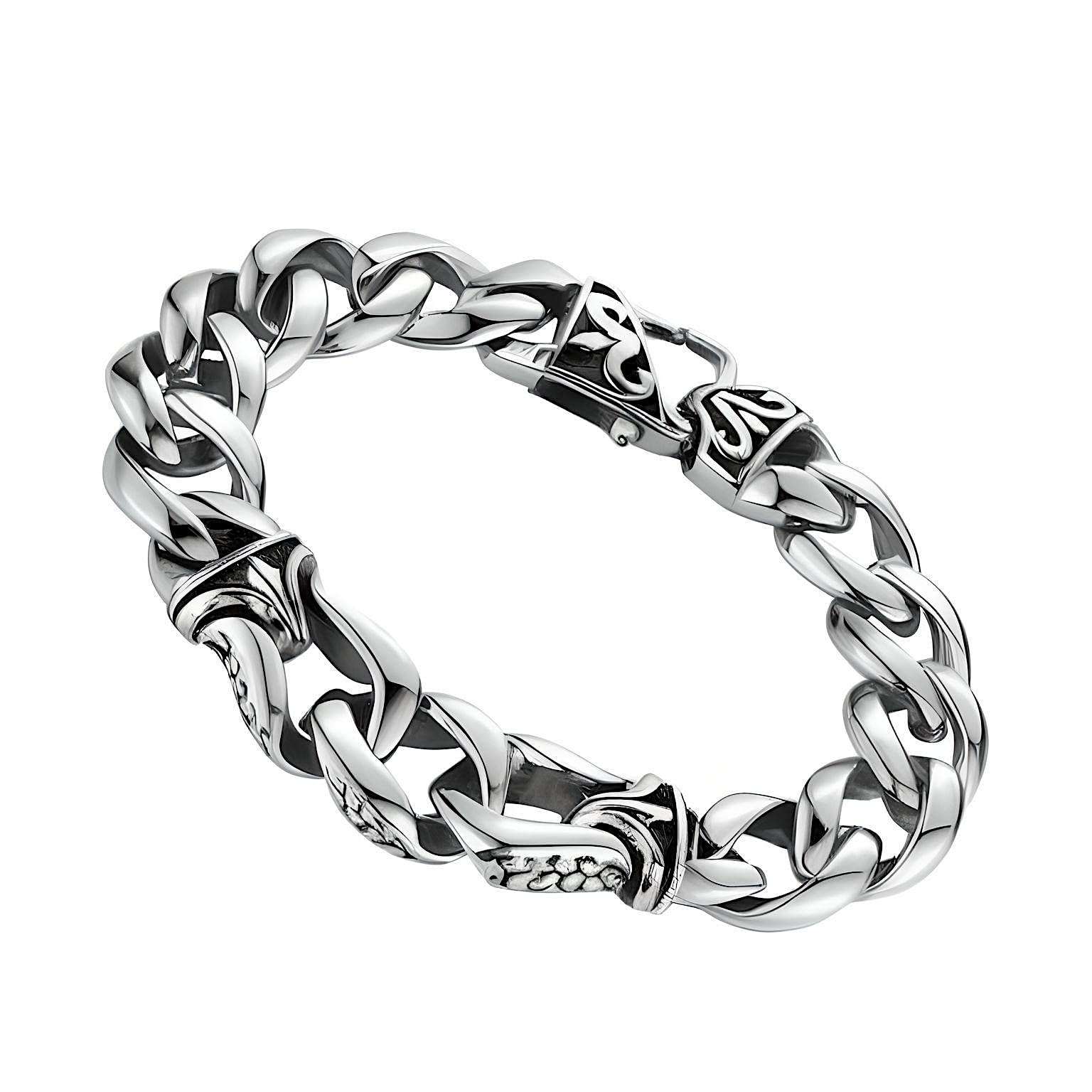 THE MEN THINGTENACITY - 12" mm Pure Stainless Steel Bracelet with Lobster Claw Buckle for Men & Boys (8 inch)