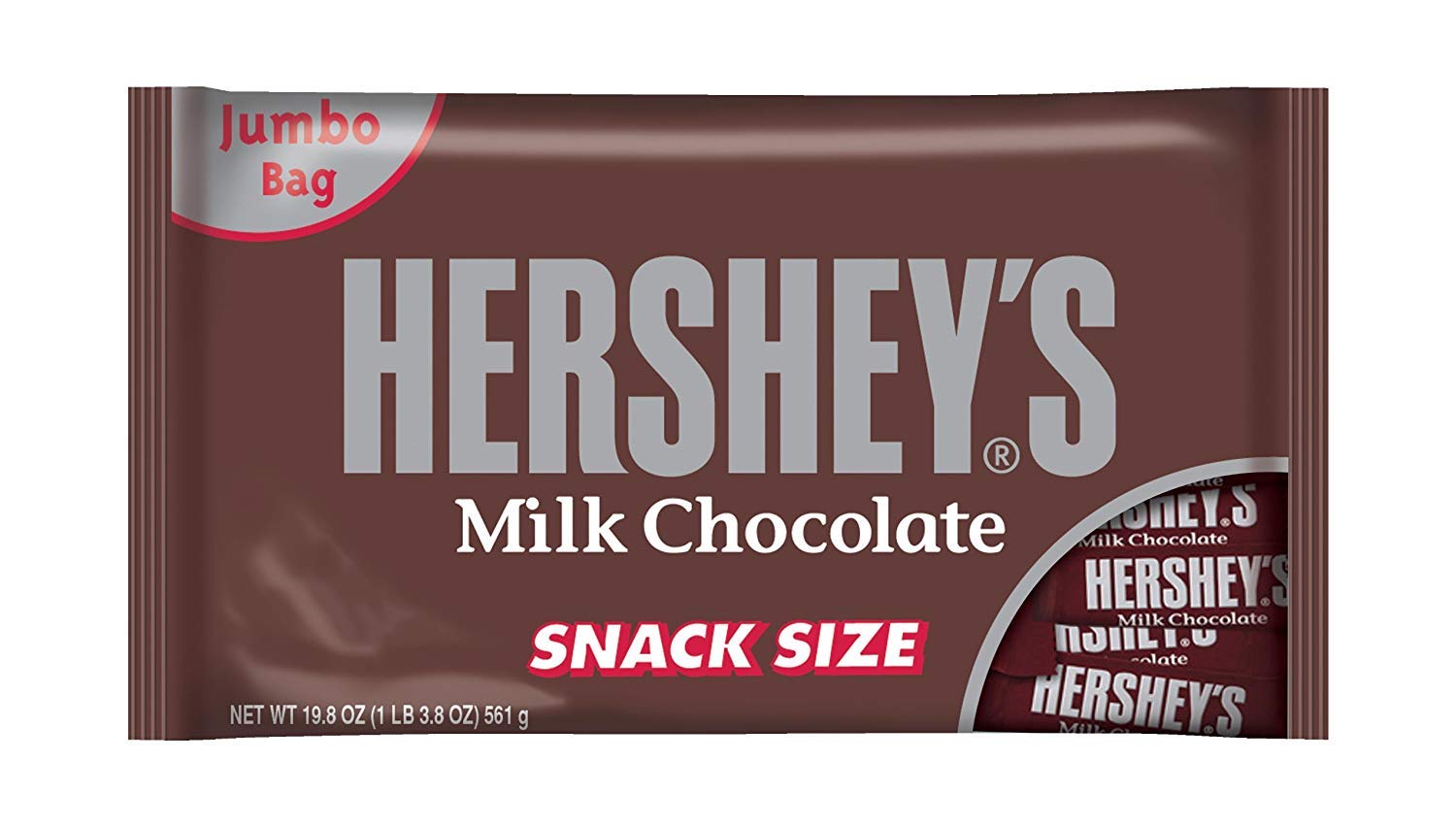 Hershey S Snack Size Bars Milk Chocolate 19.8 Ounce Bag