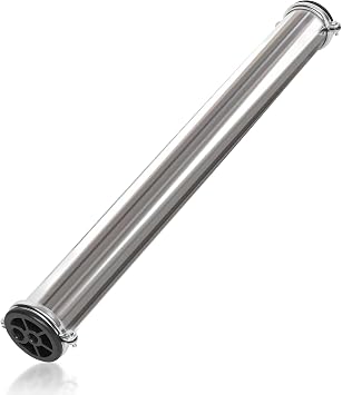 lesolar 4040 Ro Membrane RO Membrane Housing 4 Inch Commercial Reverse Osmosis Membrane Housing 304 Stainless Steel Pressure Vessel 4"x40" 300 PSI 3/4" Feed and Drain Ports 1/4" Permeate Ports