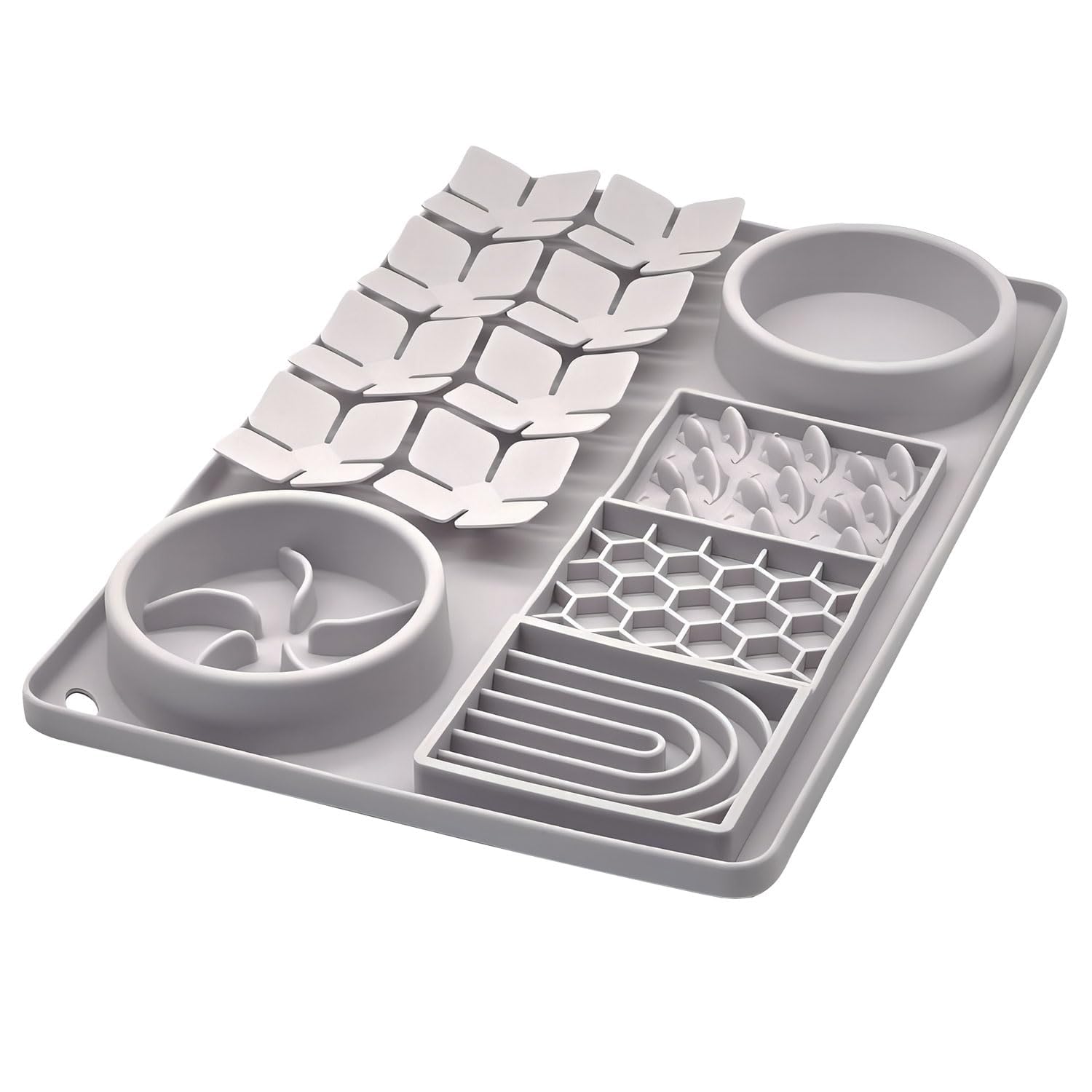 Evenco Slow Feeder Bowl, Silicone Lick Mat with Suction Cups for Dog Cat, Snuffle Mat for Pet Smell Training, Puzzle Toys for Bored Puppy, Sniff Mat for Slow Eating and Keep Busy, Lavender Gray