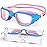 Zeligerstar Kids Swim Goggles,Swimming Goggles for Kids 6-14, Anti-Fog UV Protection Pool Glasses for Boys Girls (Blue/Pink+Clear Lens)