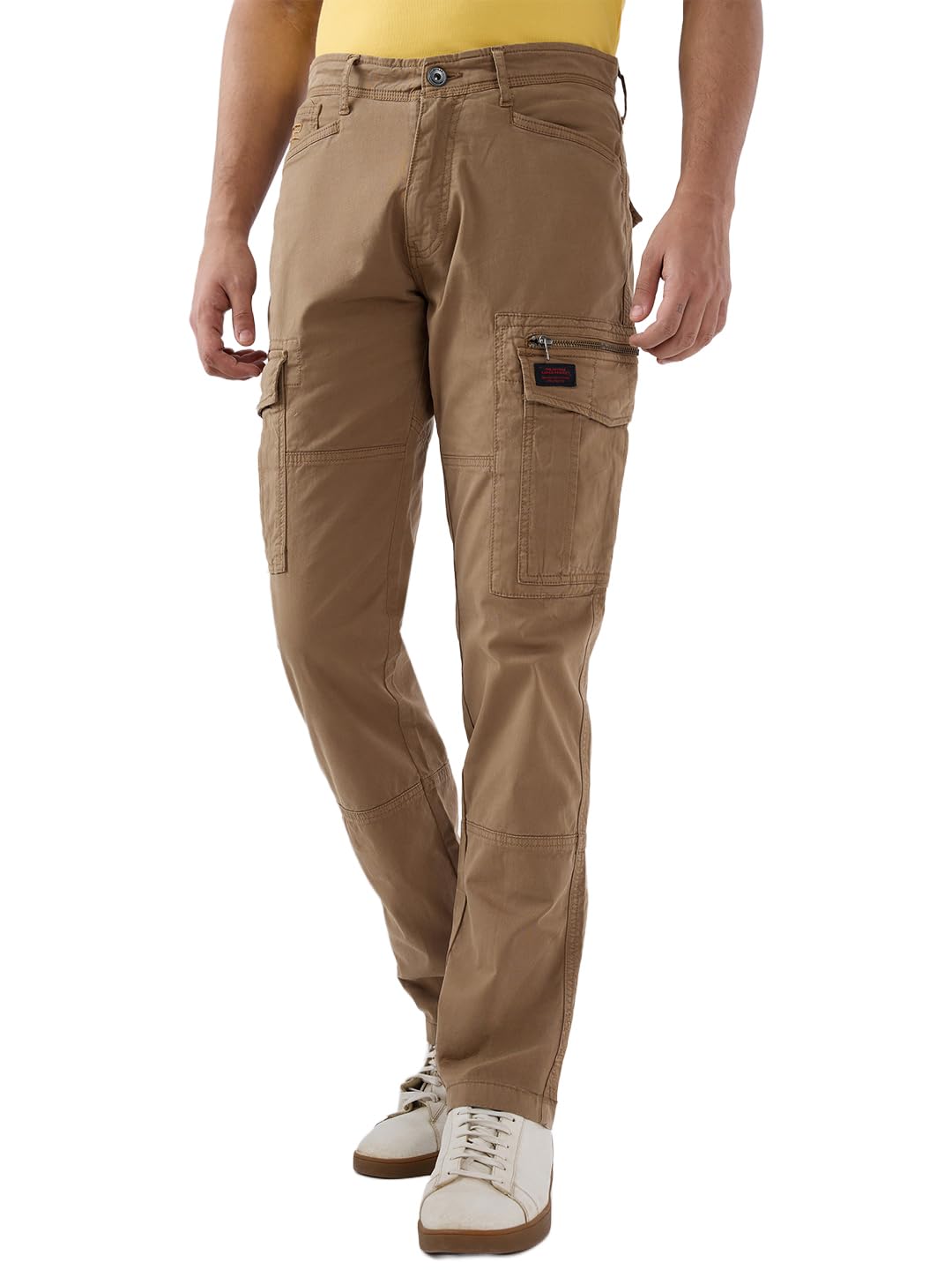 spykar Men Mid Rise Khaki Regular Fit Cargo-picture-39