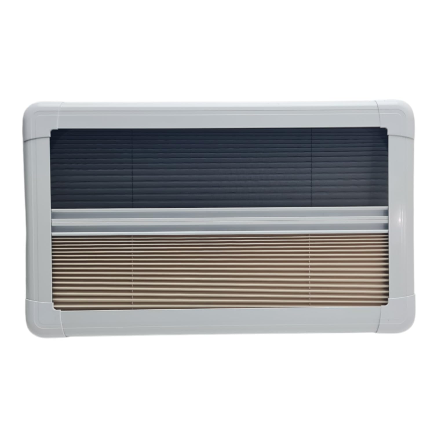 SwissOutdoor Skylight XL Dachfenster 700x500 mm – Premium Ausstellfenster für Wohnmobil, Camper & Wohnwagen – Doppel-Acrylglas, Rollo & Insektenschutz, weiß, Alurahmen, 100 % wasserdicht