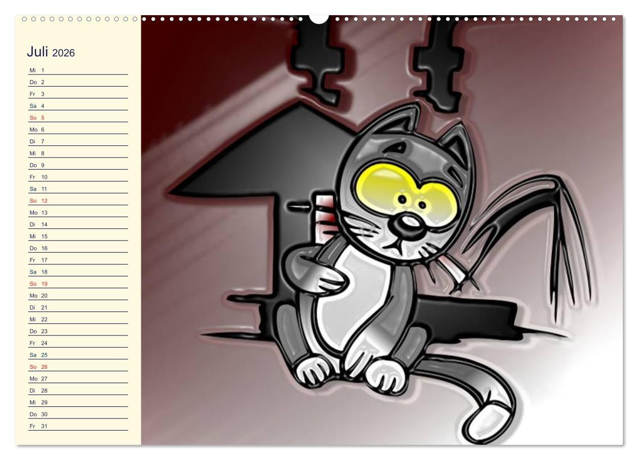 Alles für die Katz! Lustiger Katzen-Planer (hochwertiger Premium Wandkalender 2026 DIN A2 quer), Kunstdruck in Hochglanz: Witziger Comic-Planer für Katze und Mensch! (CALVENDO Spass)