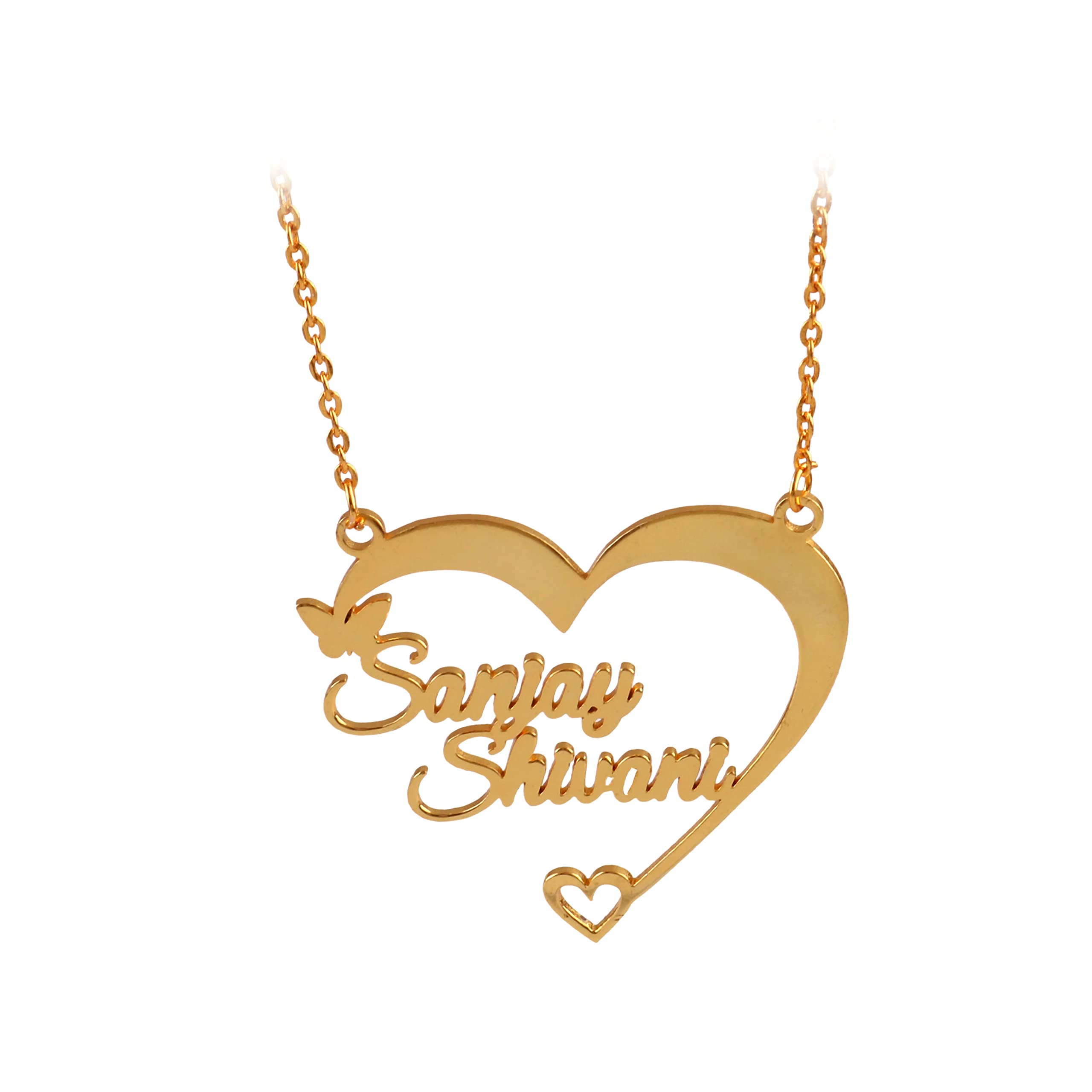 seasons kreation Personalized Heart Shape Couple Name pendant Gold plated Name pendant Customized Jewelry Gifts for Women Wife with Chain Set of 1-picture-26