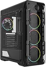 GameMax Optical Mid-Tower ATX ARGB PC Gaming Case, 4 x 120mm Dual-Ring Rainbow Fans Included, Acrylic Side Panels | Black