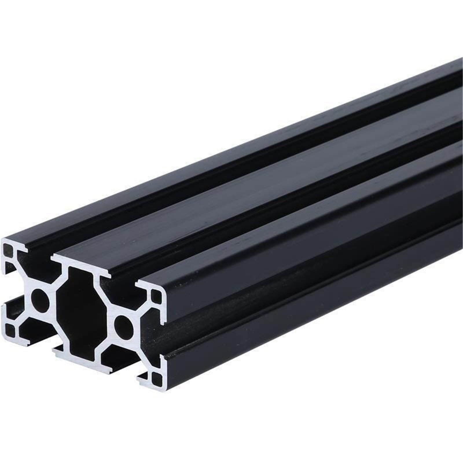 Aluminium-Strangpressprofil, 3060 schwarzes Aluminiumprofil, eloxierter linearer Schienenrahmen nach europäischem Standard for DIY-Schrankausrüstungsrahmen, extrudierte Schiene (200 mm)(1000mm)