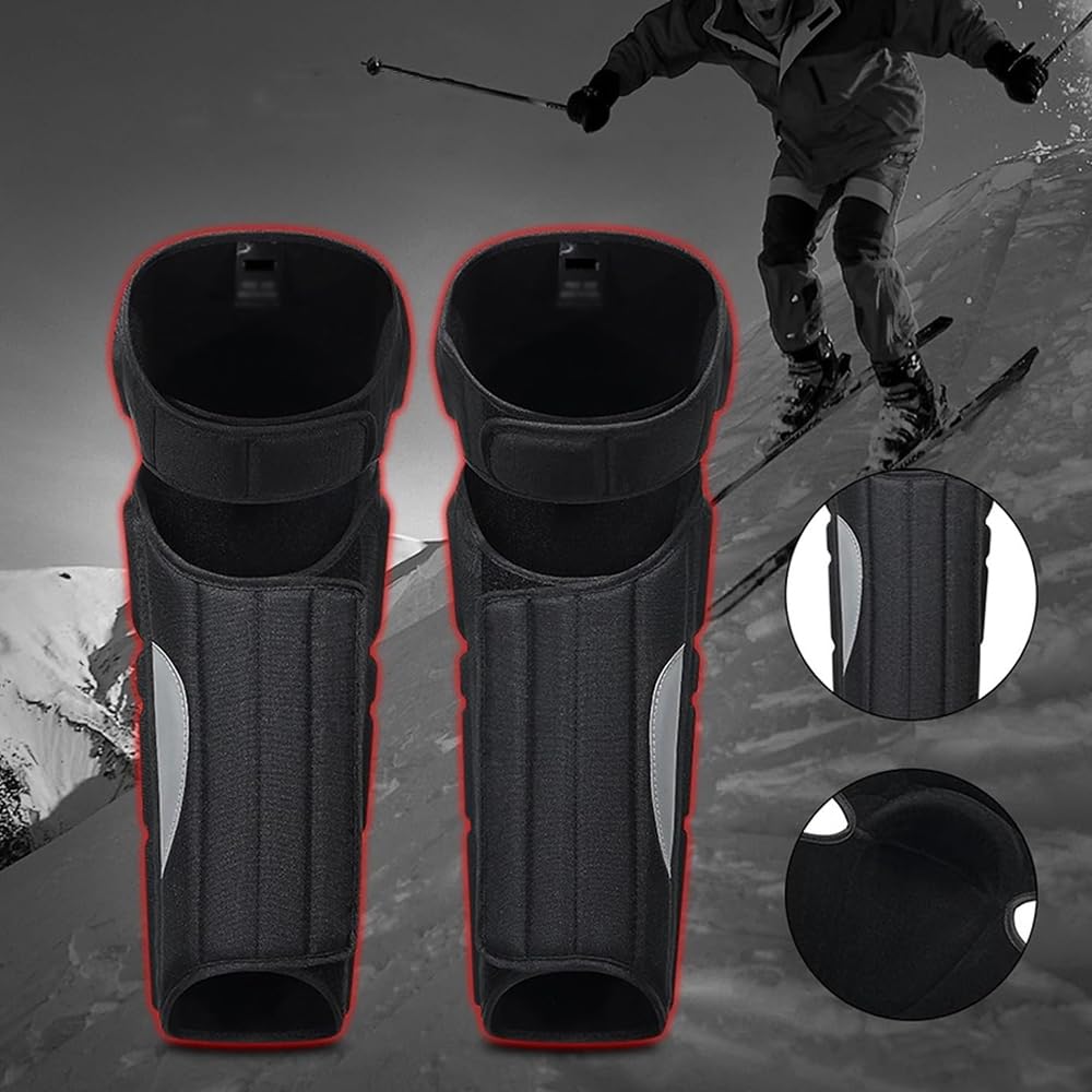 Ginocchiere Motociclistiche, Ginocchiera Protettive con Guscio Protettivo in PE e Imbottitura Morbida per Snowboard, Motocross, Mountain Bike