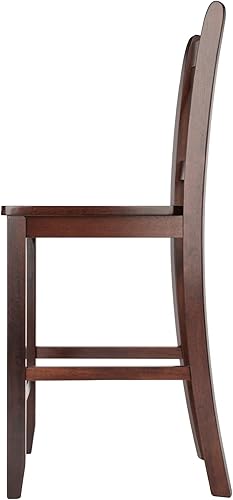 Miniatura 5 de Winsome Victor 2 taburetes de bar con respaldar en V, Madera, Marrón
