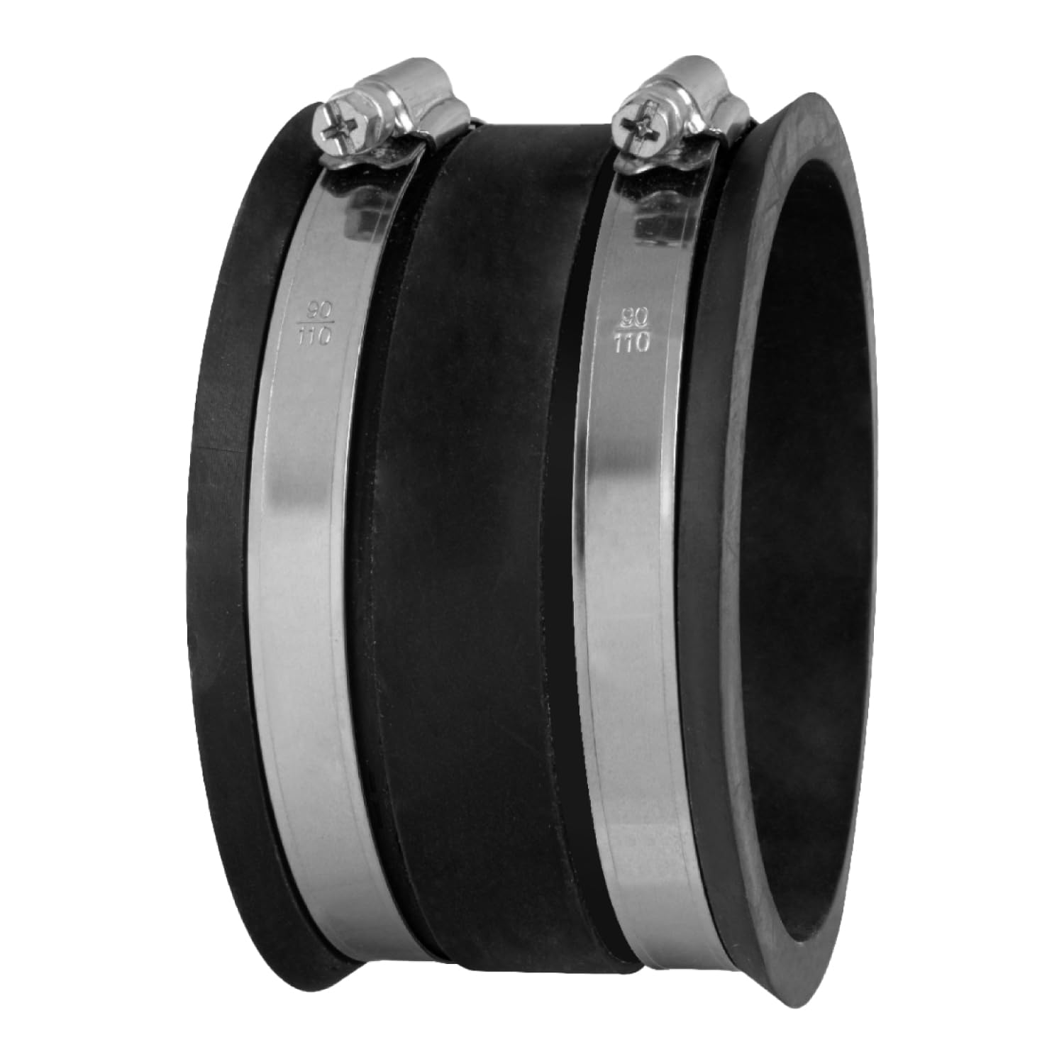 70149 4 Inch Dust Control Flex Cuff with Steel Hose Clamps, Hose Connector Rubber Cuff Coupler for Woodworking Dust Collection Fittings, Dust Collector Accessories & Machinery, 1 pack- Black