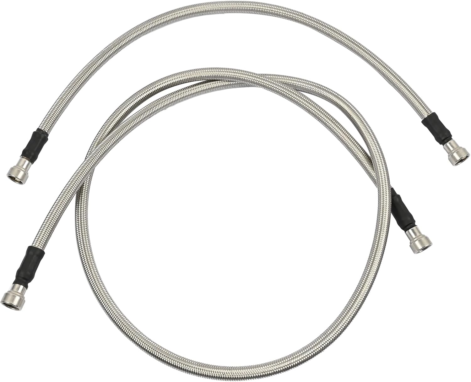 2PCS Fuel Tank Hoses Stainless 15167372 15077513 Compatible with Chevy Silverado 2500HD 3500HD, for GMC Sierra 2500HD 3500HD 6.6L 2001-2010 Replacement for Duramax Pair Stainless-FTH0001