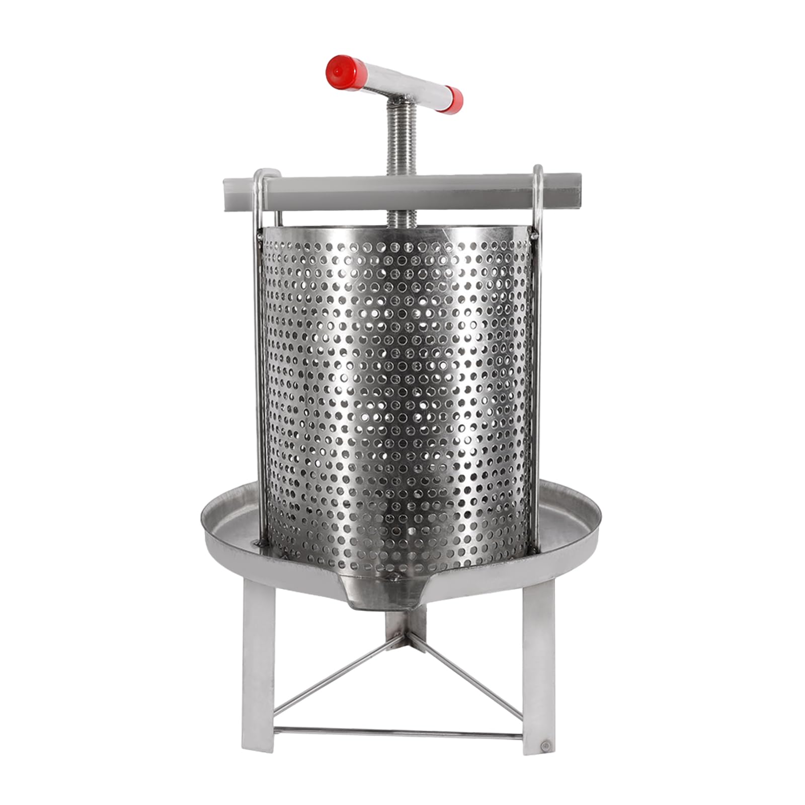 2.6Gal Fruit Wine Press Stainless Steel Wine Press Manual Oil Press Machine Large Fruit Honey Presser with Filter Screen for Cider Tincture Cheese Apple Herb Vegetables