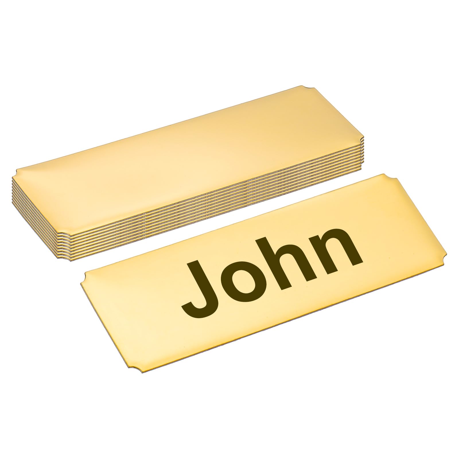 PATIKIL 3"x1" Stainless Steel Laser Engraved Mount Metal Name Plate, 10 Pack Self Adhesive Sign Personalized Custom Blank Plate for DIY Laser Printing