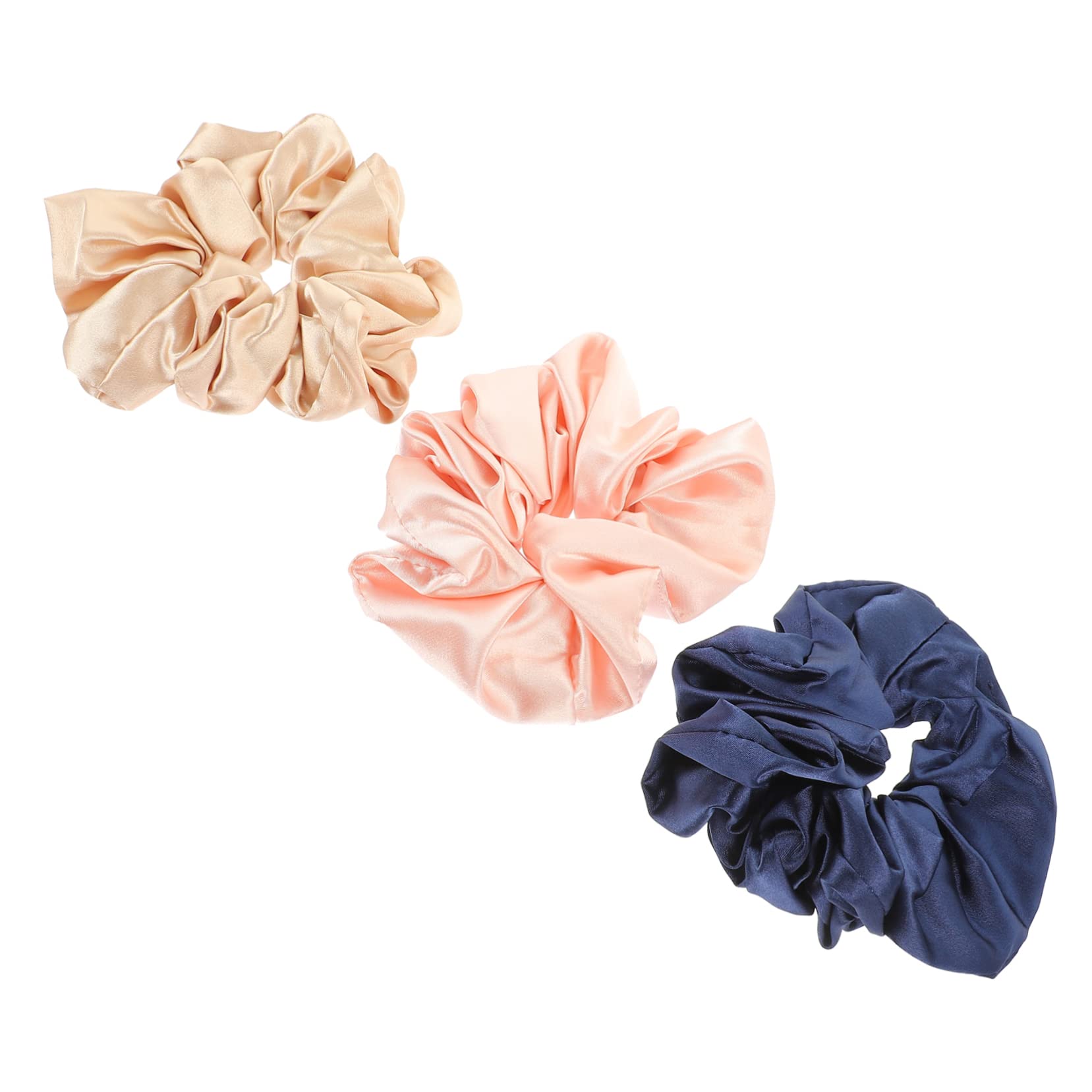 FRCOLOR 12piezas Scrunchies De Satén Para Bandas Elásticas Cabello Accesorios Elegantes Para Ponytails Rosa y Azul Marino