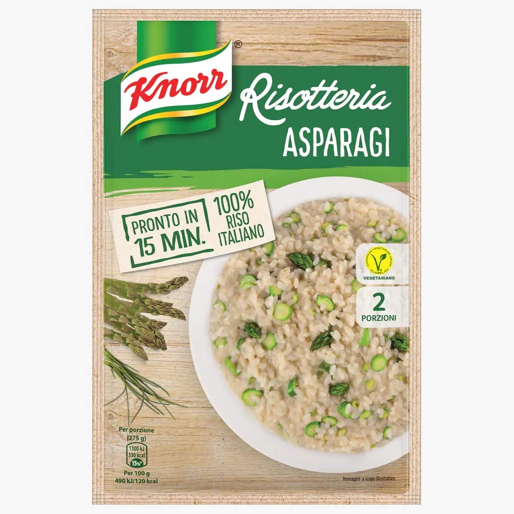 15x Knorr Risotto Asparagi Reis mit Spargel 175g 100% italienisch Fertiggerichte Reisgerichte
