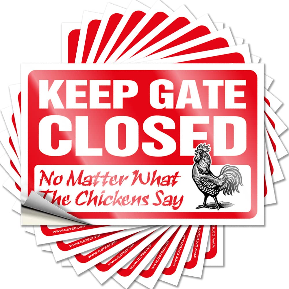Girly Bathroom Decor Accessory Quote | Keep Gate Closed No Matter What The Chickens Say Fuzzy Durable Vinyl Sticker Easy Apply for Ship(12X18CM)