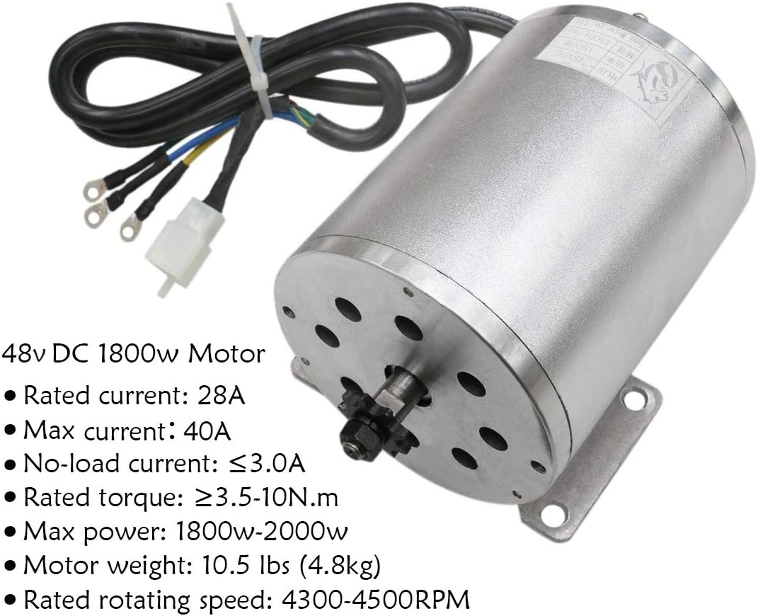 48V High Speed 1800W Electric Brushless DC Motor with 32A Brushless Speed Controller for e-Bike ATV Go Kart Moped Mini Bikes Motorized Bicycle