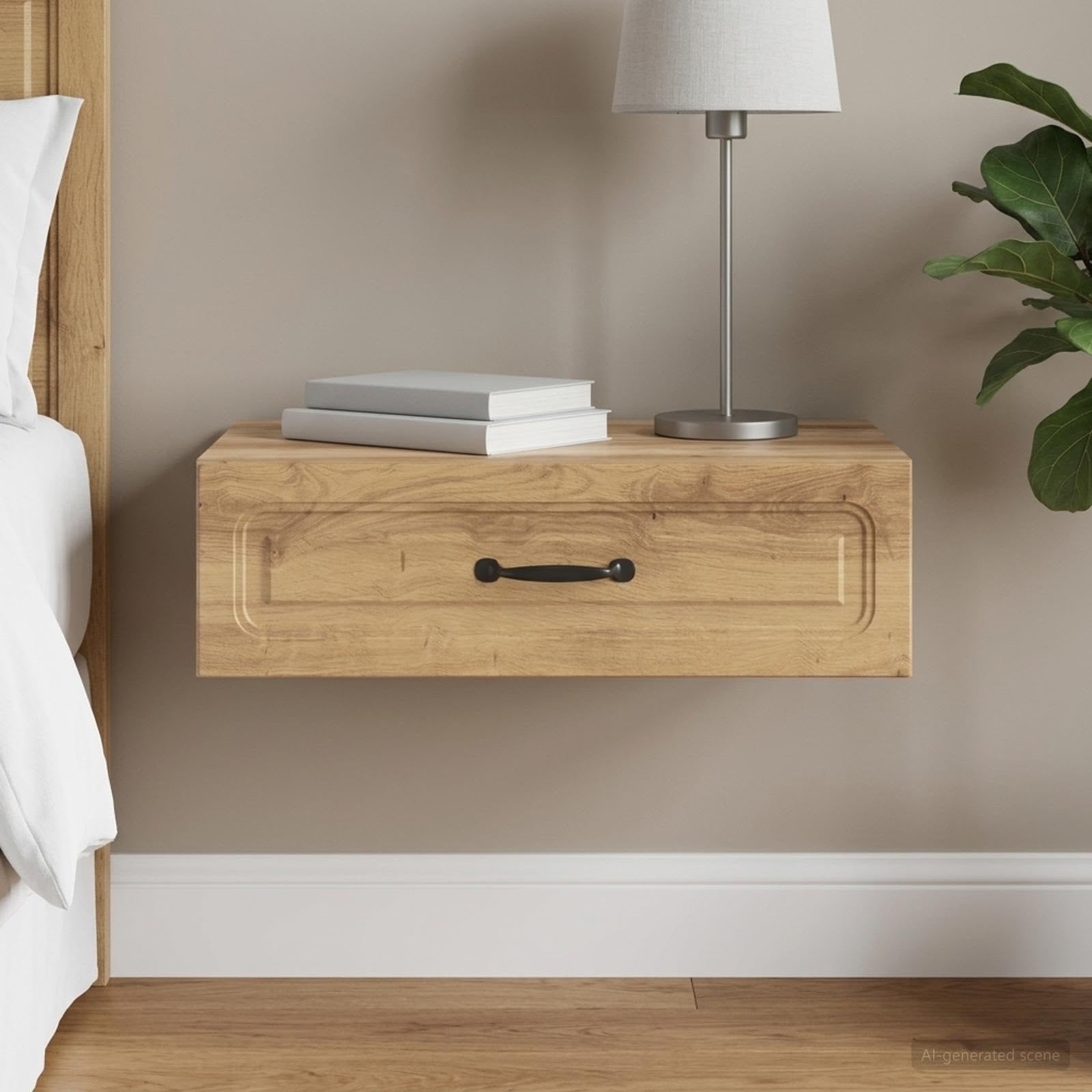 vidaXL Table d'appoint Murale 59 x 34,5 x 17 cm Bois d'ingénierie