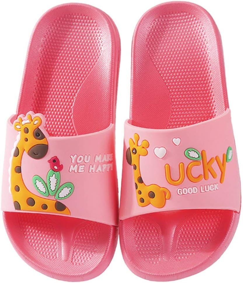 Kids Slide Sandals Cute Eva Pool Slide Slippers for Girls and Boys Soft Flip Flops (Red, Numeric_13)