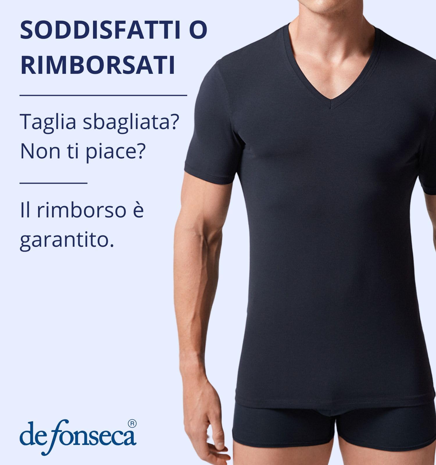 Intimitaly deFonseca - Set 3 Magliette Intime Uomo Cotone Pettinato Girocollo e Scollo V T Shirt Finissima Cuciture Piatte Intimo Maglietta Uomo Nera Bianca e Colorata