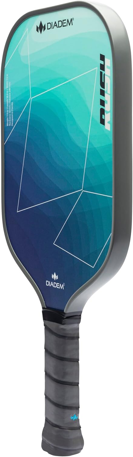 Diadem Rush Pickleball Paddle Series | USAPA Approved | Lightweight Fiberglass 16mm Paddle with Fiberglass Surface for Spin & Control | Stunning Color Options Including First Responder Series