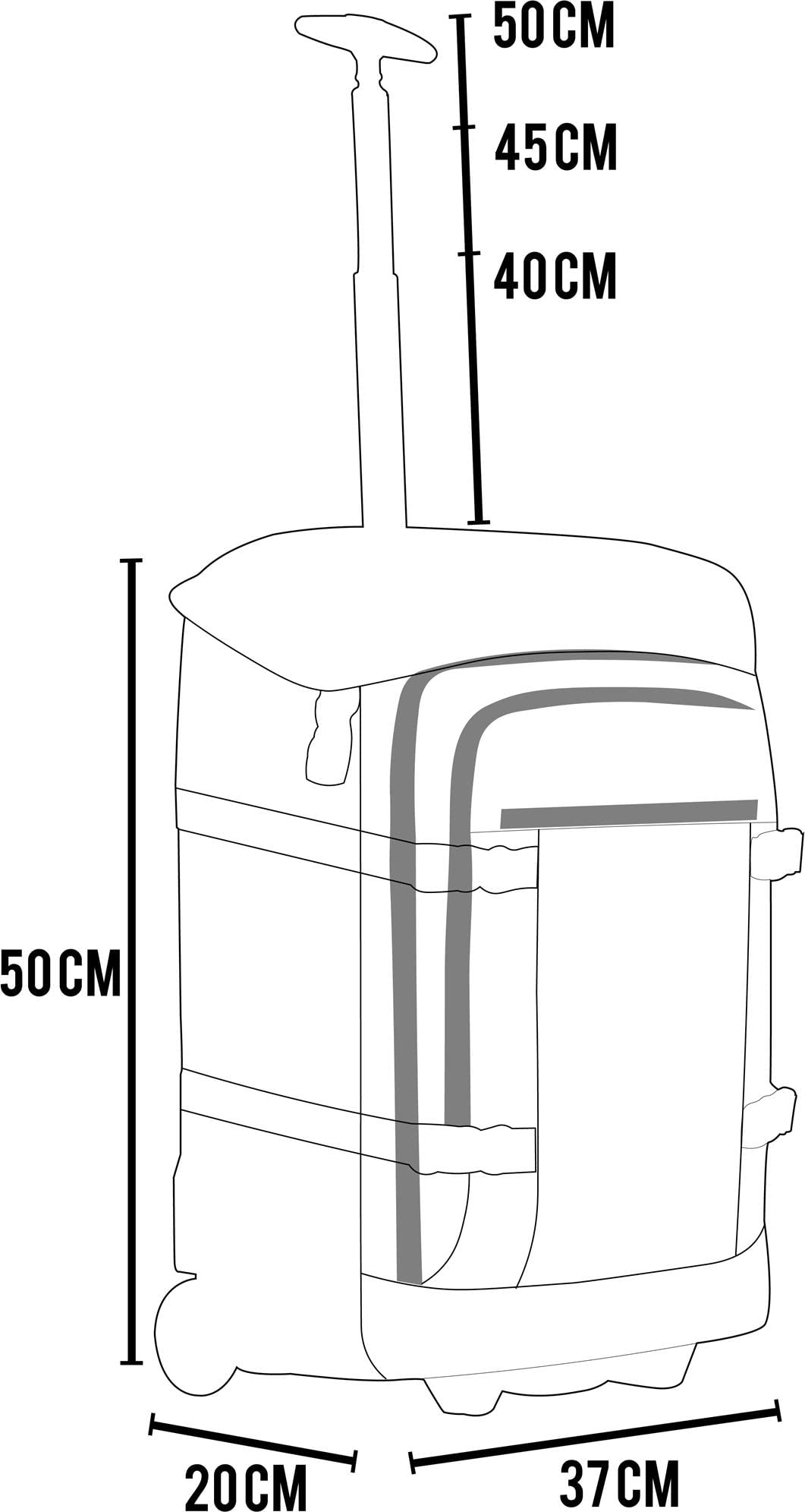normani Reisetasche (2-teilig) - Handgepäck Trolley mit Rucksackfunktion Bordgepäck Travel Bag 37L und 5 Fächern 50x37x20 cm Farbe Z Grau Größe OneSize