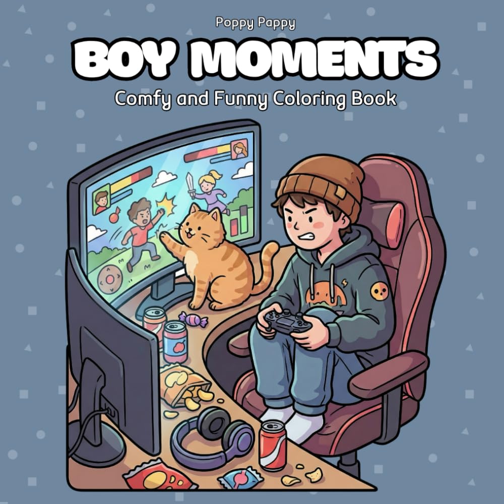 Boy Moments: Coloring Book for Adults and Teens Cozy Chill Everyday Moments Relaxing Stress Relief Designs (Cozy Coloring)