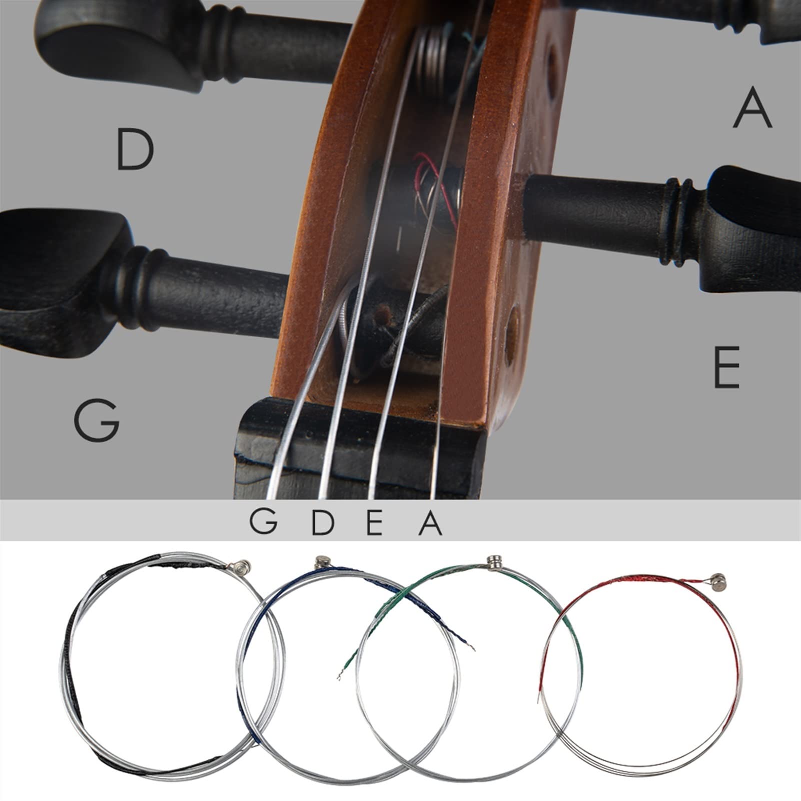 Parti Violino 10 Set String Violin G D A & E 34 4/4 Corde del Violino Corde del Nucleo in Acciaio Inossidabile