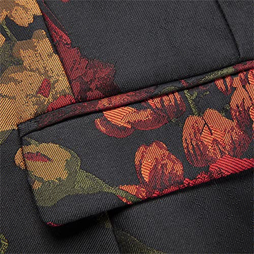 Men's Casual One-Button Printed Suit Slim Fit Printed Floral Blazer Suit Rose Embroidered Suit Jacket Prom Dinner4