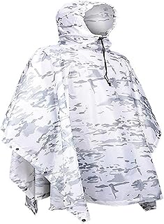 Poncho Waterproof Adult, Unisex Waterproof Poncho Multifunctional Rain Poncho Adult Waterproof for Outdoor Activities 3-in-1Hooded Raincoat Camouflage Rain Poncho for Outdoor Hiking Camping Cycling