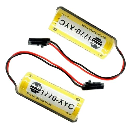 HOWING 2 piezas 1770-XYC batería de 3 V 1800 mAh para Allen Bradley PLC 1770-XYA 1770-XYB 1756-BA1 con enchufe