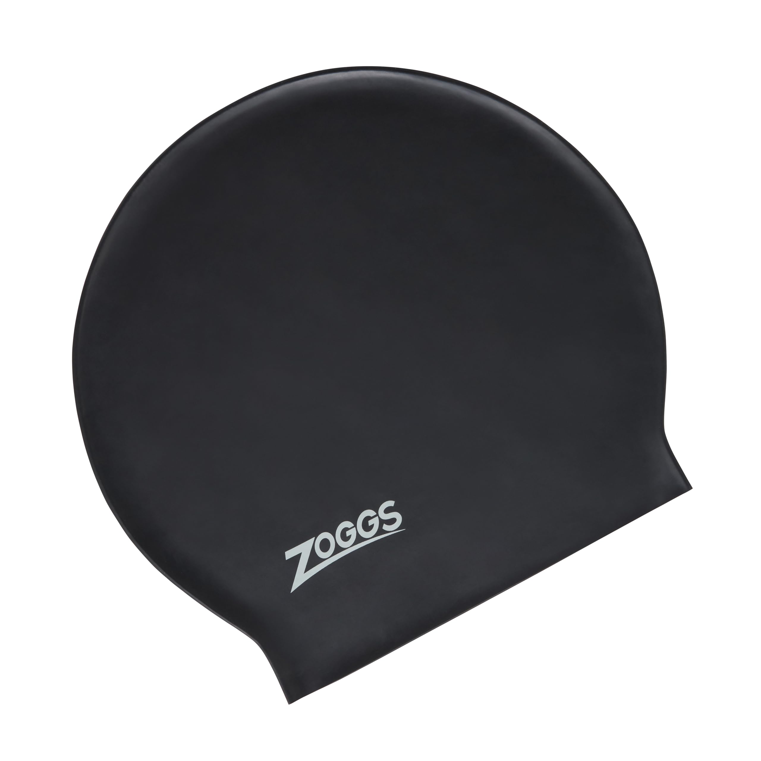 Zoggs Large Black Swimming Cap for Long Hair, Latex Swimming Cap designed for Dreadlocks, Weaves, Hair Extensions, Curls & Afros, Women and Men