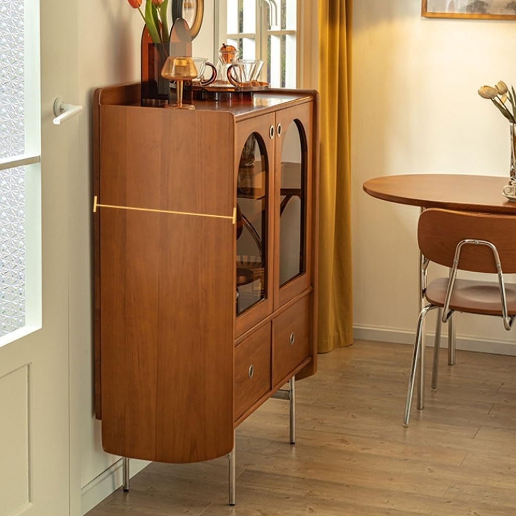 Sideboard Cabinet Nordic Medieval Style Dining Sideboard Household Small Apartment Retro Storage Cabinet Restaurant Display Cabinet Sideboard Cabinet with Drawers