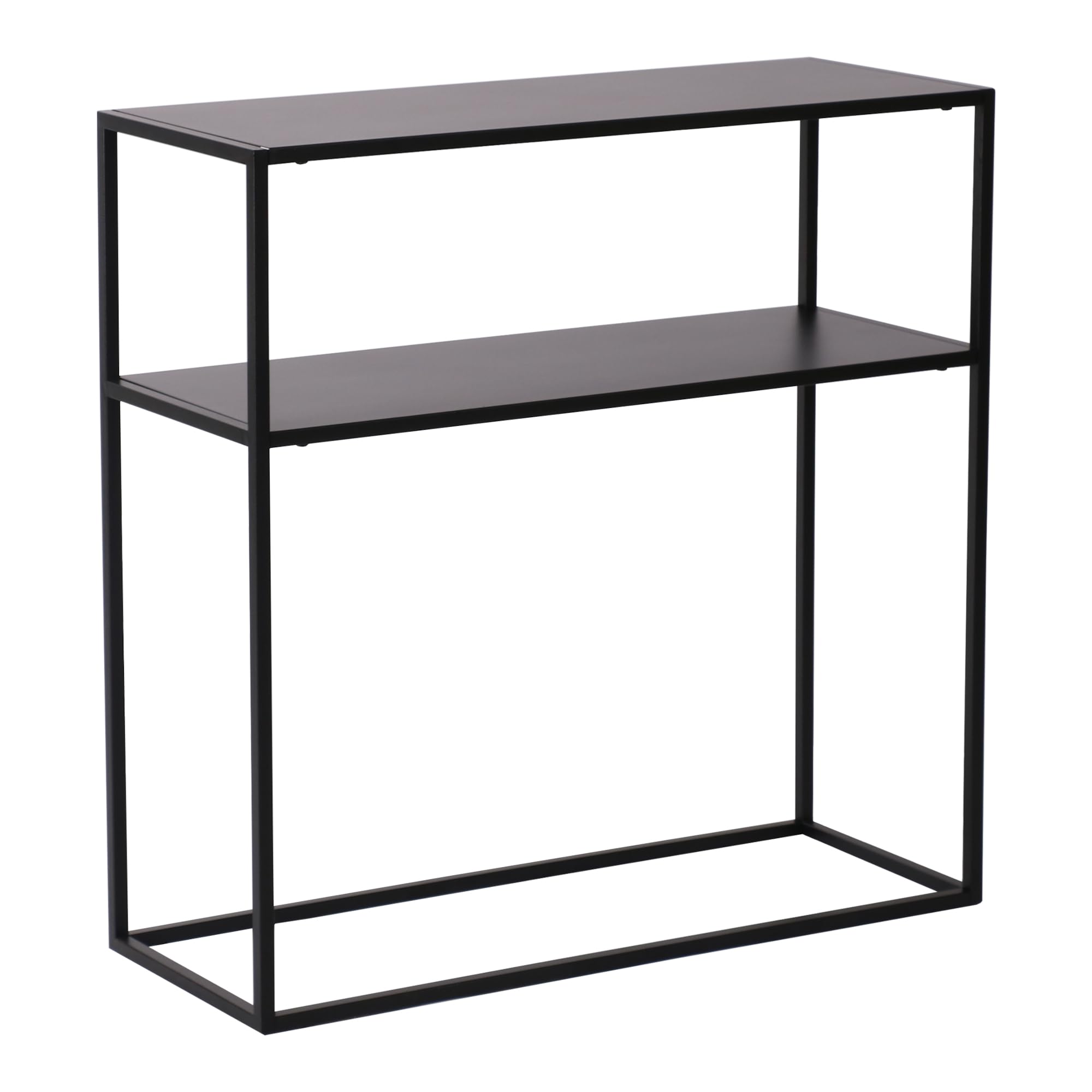 [en.casa] Table Console pour Entrée Salon Couloir Cuisine Table d'Appoint Meuble d'Entrée avec Surface de Rangement Métal 80 x 80 x 30 cm Noir