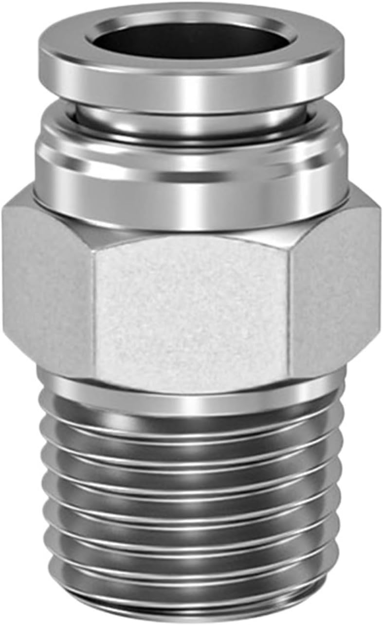 PC 304 Stainless Steel Compressor Pneumatic Quick Coupling for 1/4 5/16 3/8 1/2 Inch Tube Hose 6.35 9.53 12.7mm NPT1/8 Thread(PC1-4-NPT1-8)