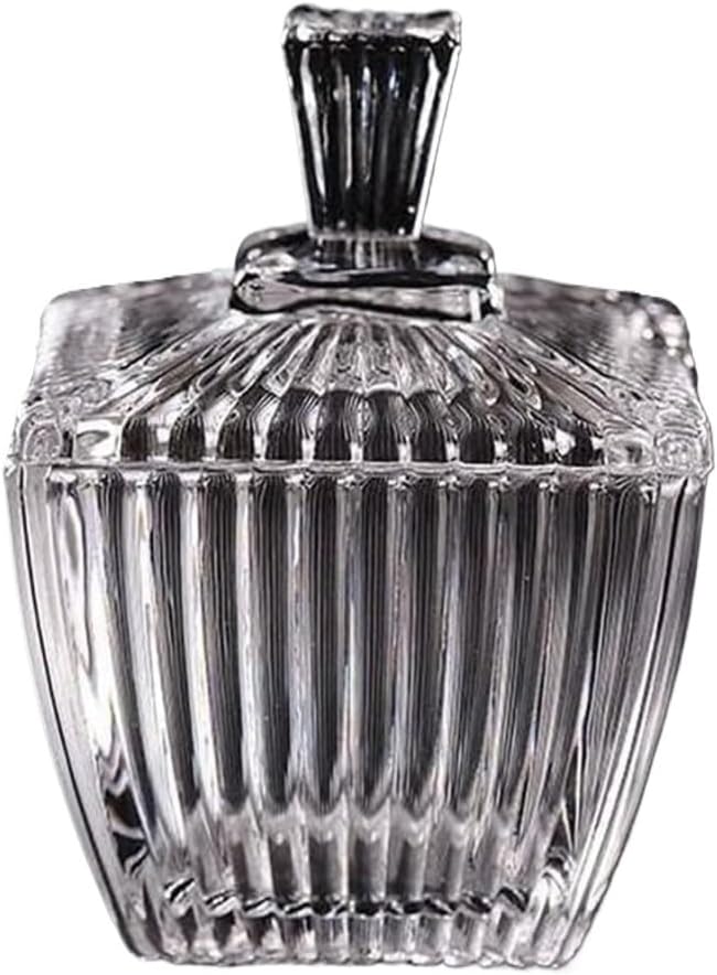 Sugar bowl Covered Sugar Bowl, Crystal Glass Transparent Sugar Bowl with Lid Candy Dish Glass Jar with Crystal Lid Living Room Decoration