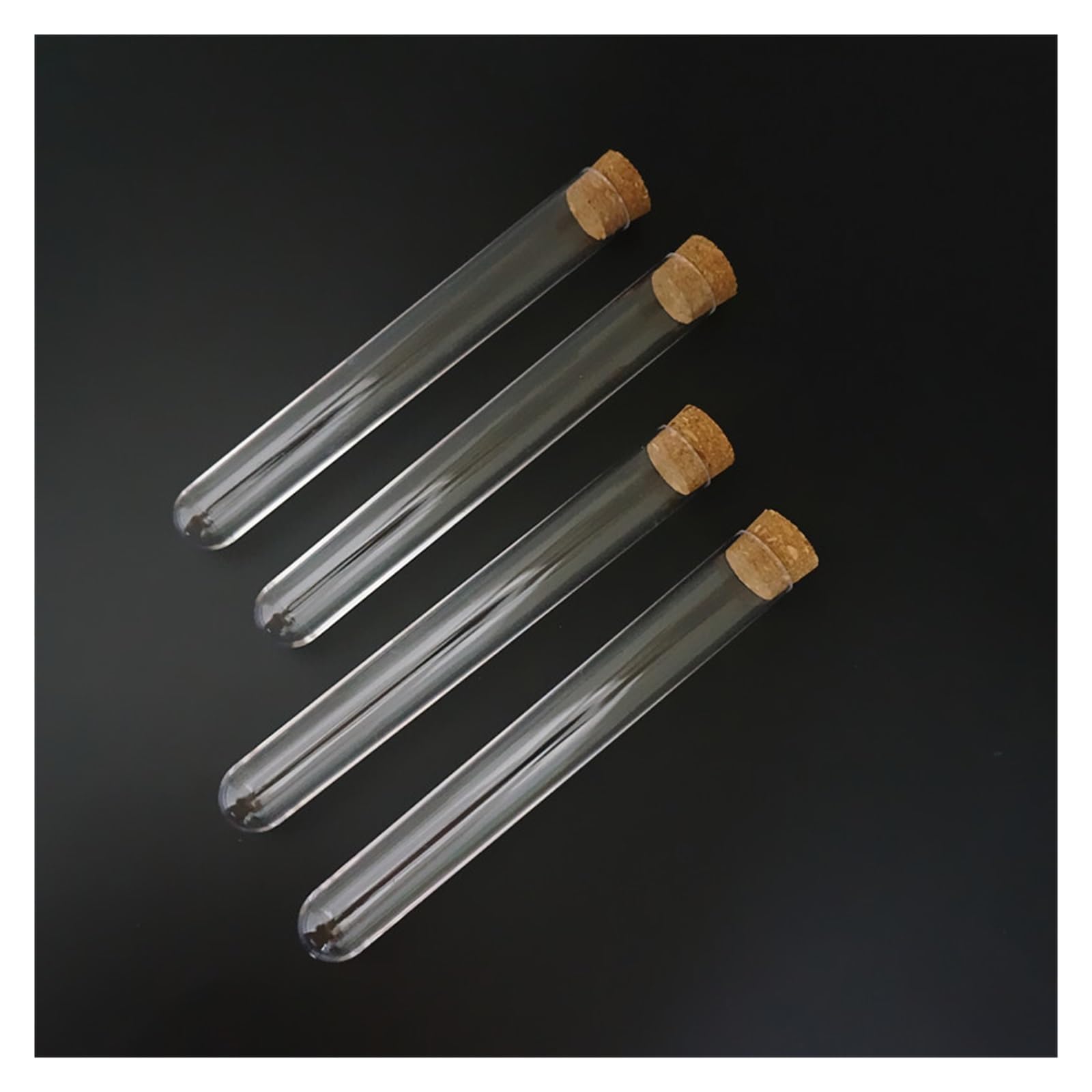 MENGKE 10 Piezas 20 Piezas Piezas 50 Piezas 100 Piezas 20x150mm Tubos De Ensayo De Plástico Transparente Con Tapa De Corcho Uso For Laboratorio(100pcs)
