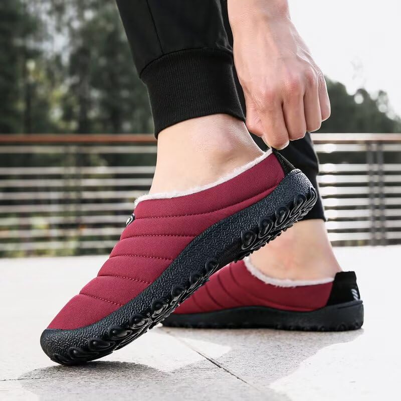 Men's Women's Indoor Outdoor Warm Velvet Winter Slippers for Home Street Walking