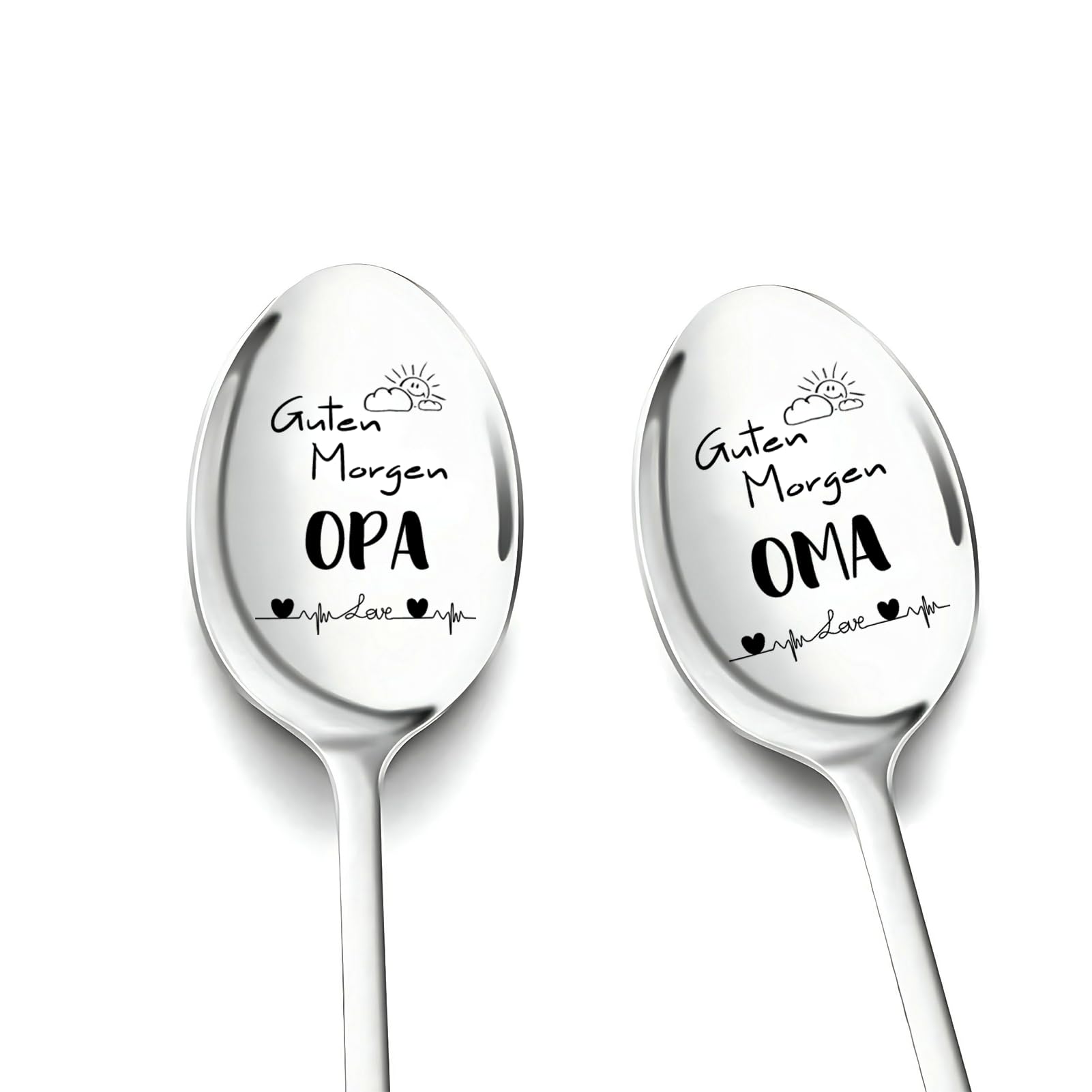Ostergeschenke für Oma und Opa, 2 Stück Kaffeelöffel mit Gravur Geschenk für Beste Oma und Opa zum Geburtstag Ostern Geburtstagsgeschenk Vatertagsgeschenk Personalisiert für Großeltern