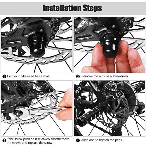 image for Aili Ye 2 Pack Bike Pegs Anti-Skid Lead Foot Bicycle Pegs Aluminum All