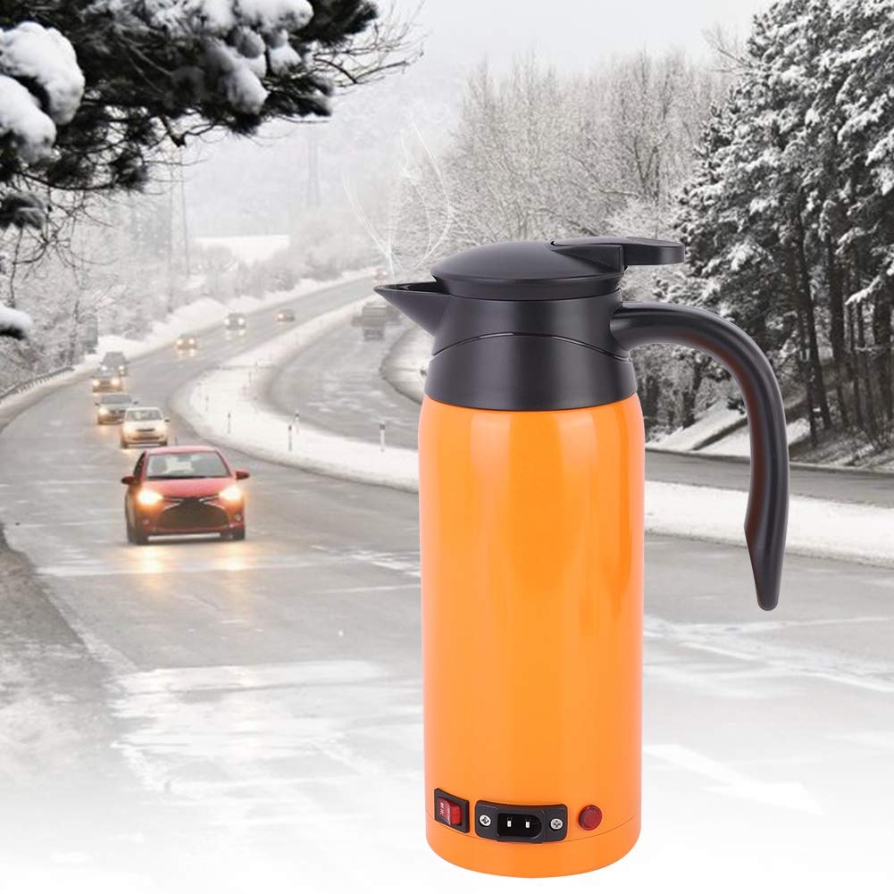 Hervidor eléctrico portátil para coche, taza calefactora de viaje de 800ml 12V 24V
