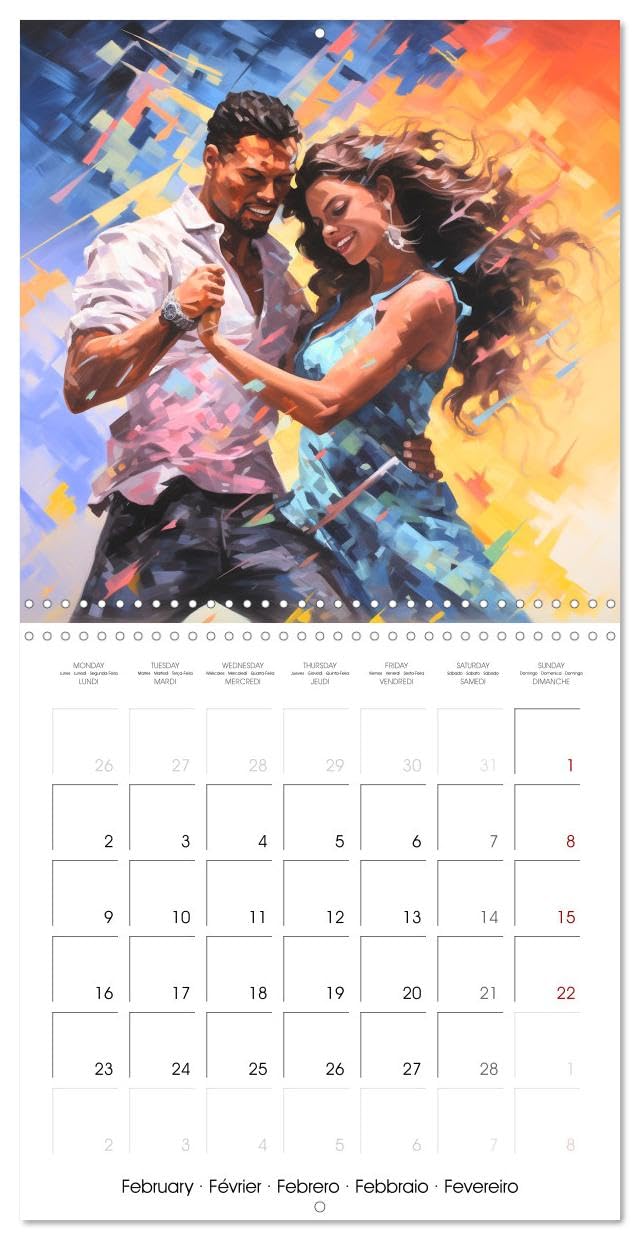 Danse passion (Calendrier mural carré 2026 30x30 cm) Calendrier double avec une page pour vos prises de notes: Laissez-vous emporter par la magie de ... des pas de danse sensuels et envoûtants.