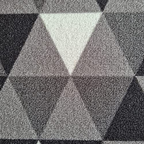 Image of Matz&More Anti Slip Multipurpose Floor Mat, 40x60cm, for Door, Entrance, Bathroom, Bedroom, Kitchen, Office, Geometric Grey Black
