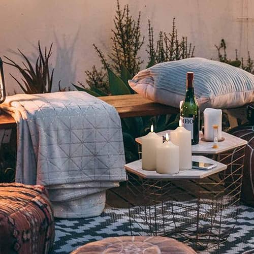 Miniatura 8 de Eldnacele Velas parpadeantes impermeables para exteriores sin llama con temporizador remoto, velas LED de mecha 3D que funcionan con pilas, velas de